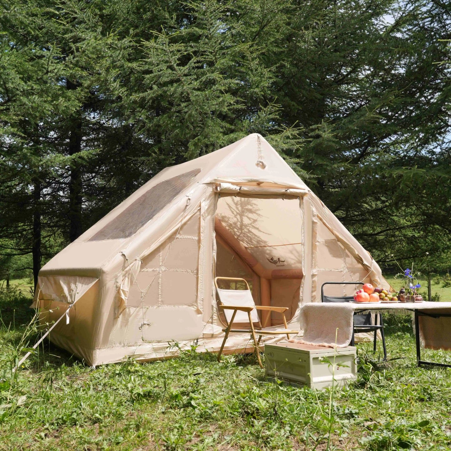 Pakicetus Inflatable Tent With Skylight Quick Setup Family Camp Tent