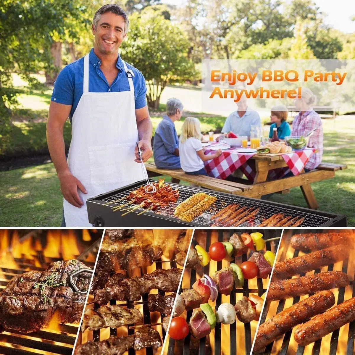 XMSJ Portable Charcoal Grill For Camping Hiking Picnics