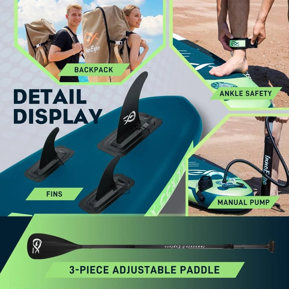 InnoEpxo Inflatable Stand Up Paddle Board With Premium Accessories