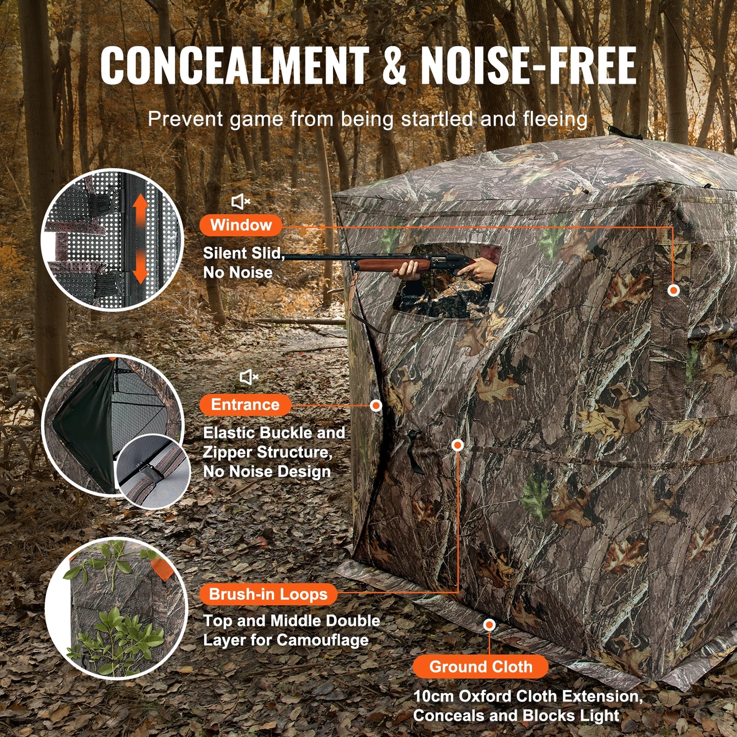 Hunting Blind 270 Degree See Through Ground Blind for 1 to 2 Person