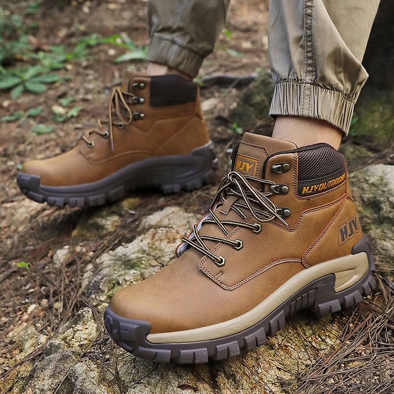 Leather High Top Mens Boots Breathable Hiking Desert Combat Outdoor