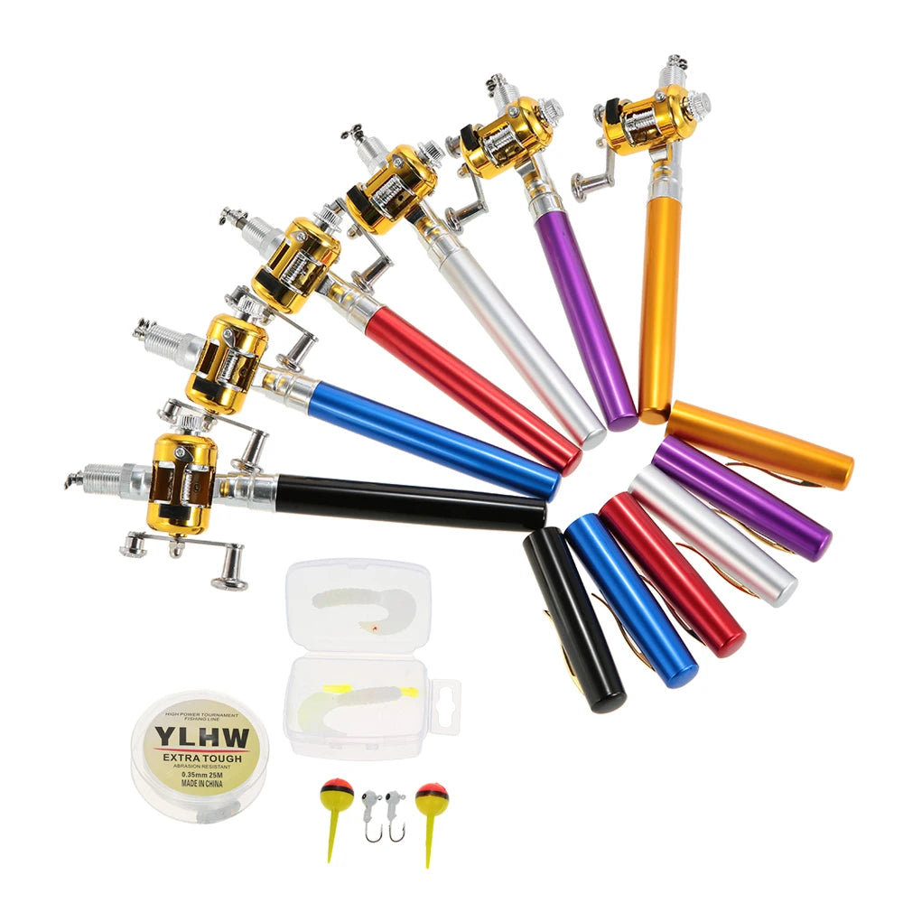 Telescopic Fishing Rod And Reel Combo Set With Aluminum Line