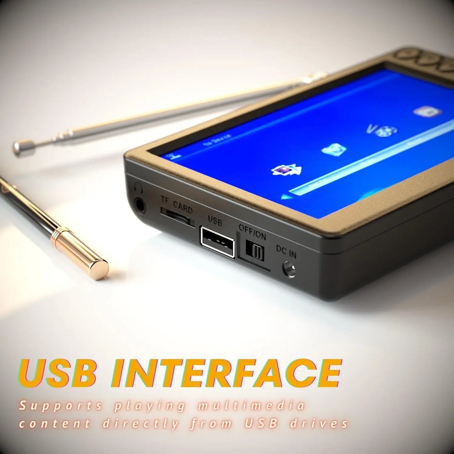 XMSJ Portable Car Mini TV With Remote, USB, TF Card