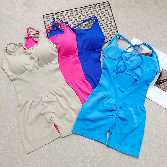 Seamless Yoga Jumpsuit For Women With Quick Dry Knit Fabric