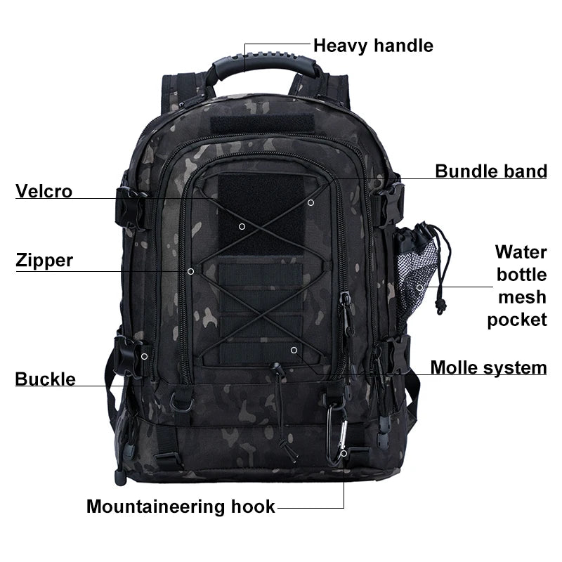 Tactical Backpack Molle Assault Pack For Hiking Camping Travel