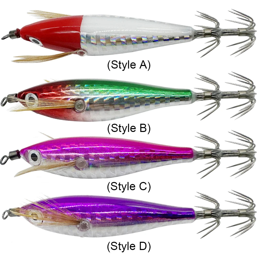 VKTECH Luminous Squid Jig Hooks Lures For Fishing Tackle