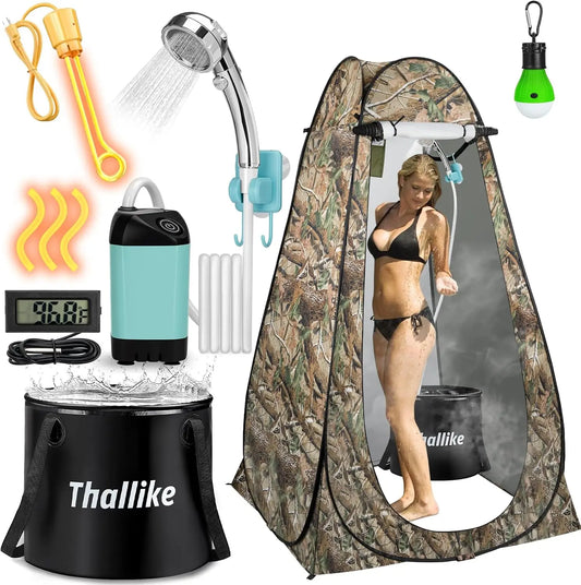 Outdoor Portable Hot Shower Kit With 1000W Heater And Pump