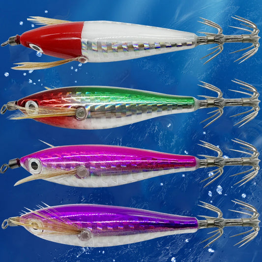 VKTECH Luminous Squid Jig Hooks Lures For Fishing Tackle