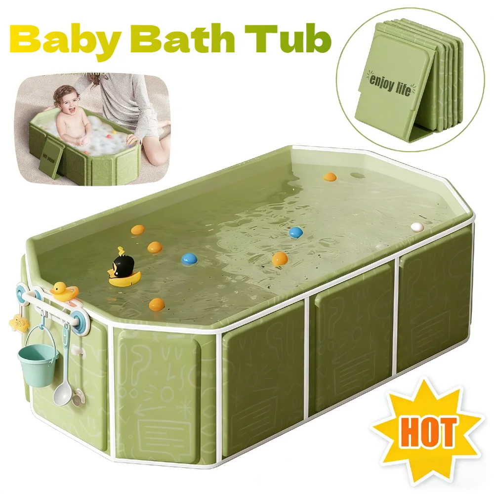 JOCESTYLE Collapsible Baby Bath Tub For Infants And Toddlers