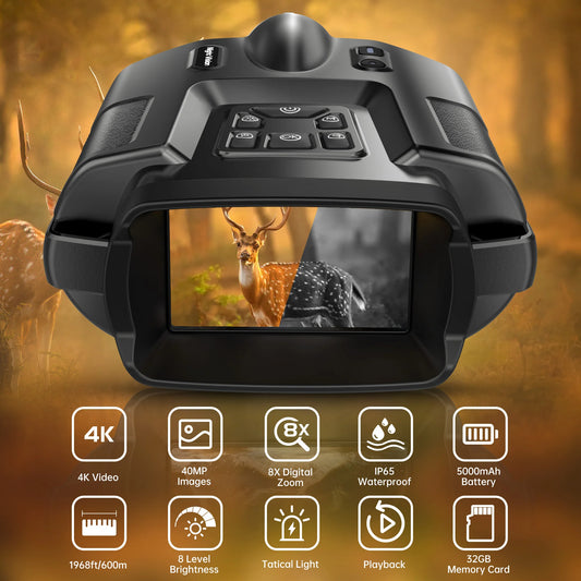 DIYIME Night Vision Binoculars 8x Infrared Goggles For Hunting