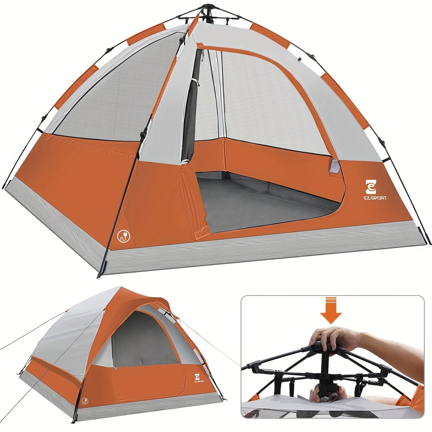 Unp Pop Up 4 Person Tent Instant Setup With Rain Fly Waterproof Windproof