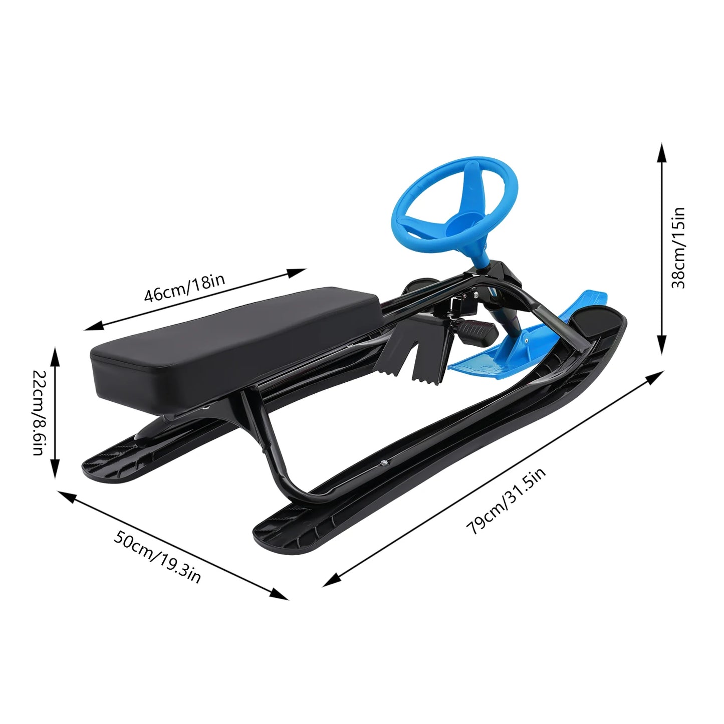 Kids Snow Racer Sled Steering Wheel And Anti Slip Pedals