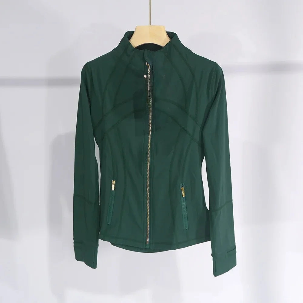Slimming Zipper Jacket for Yoga Stand Collar Quick Dry