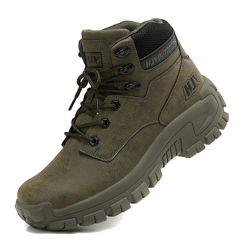 Leather High Top Mens Boots Breathable Hiking Desert Combat Outdoor