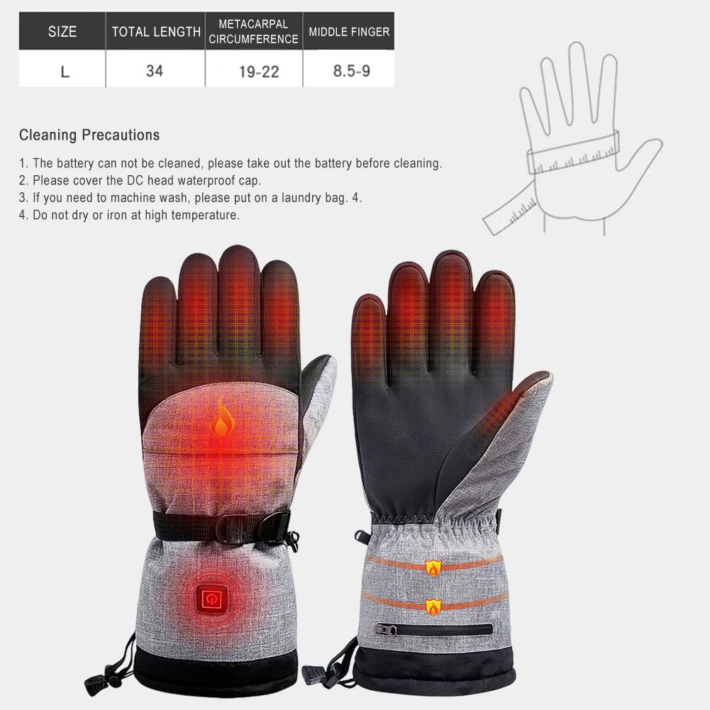 AlloetCN Hand Warmer Thermal Electric Heating Gloves Anti Slip Waterproof