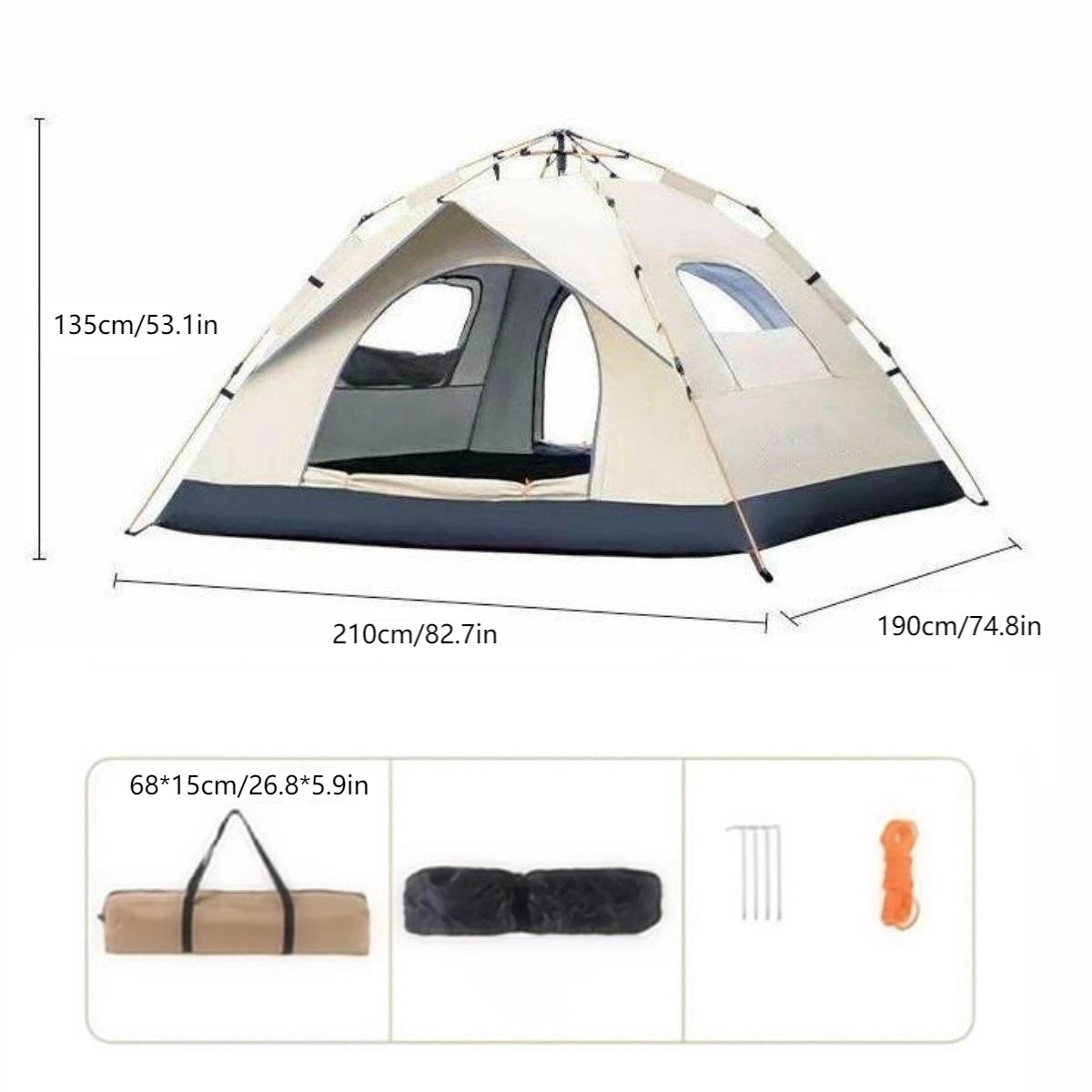 Pakicetus Outdoor Shelter Tent With Two Doors And Windows