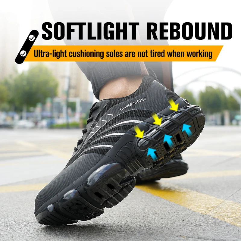 Breathable Men Lightweight Safety Shoes With Anti Puncture Comfort