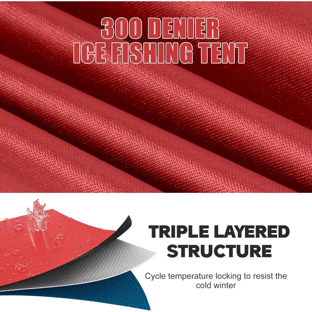 Insulated Ice Fishing Shelter For 2-3 People Portable Windproof