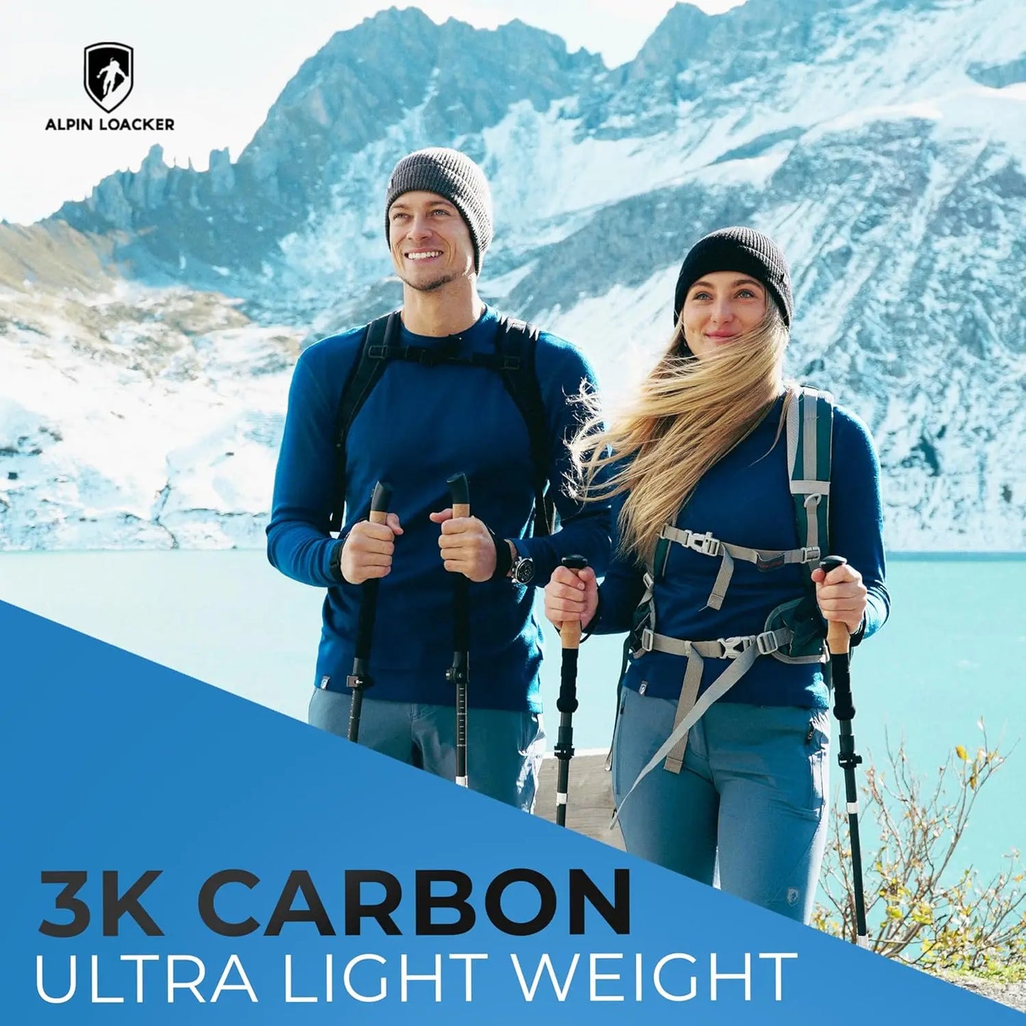 Collapsible Trekking Poles for Hiking Ultra Lightweight Carbon or Aluminum