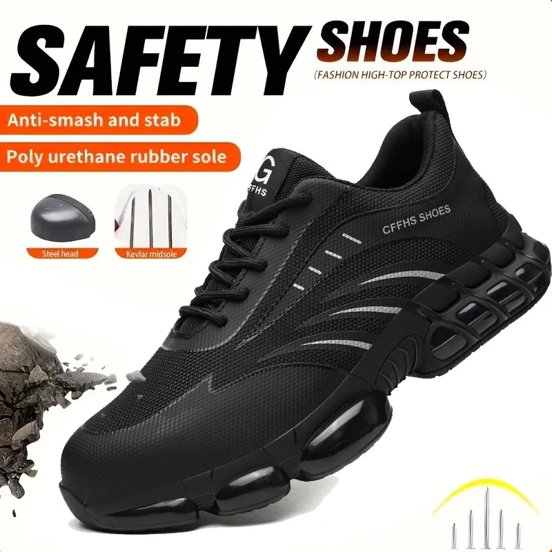 Breathable Men Lightweight Safety Shoes With Anti Puncture Comfort