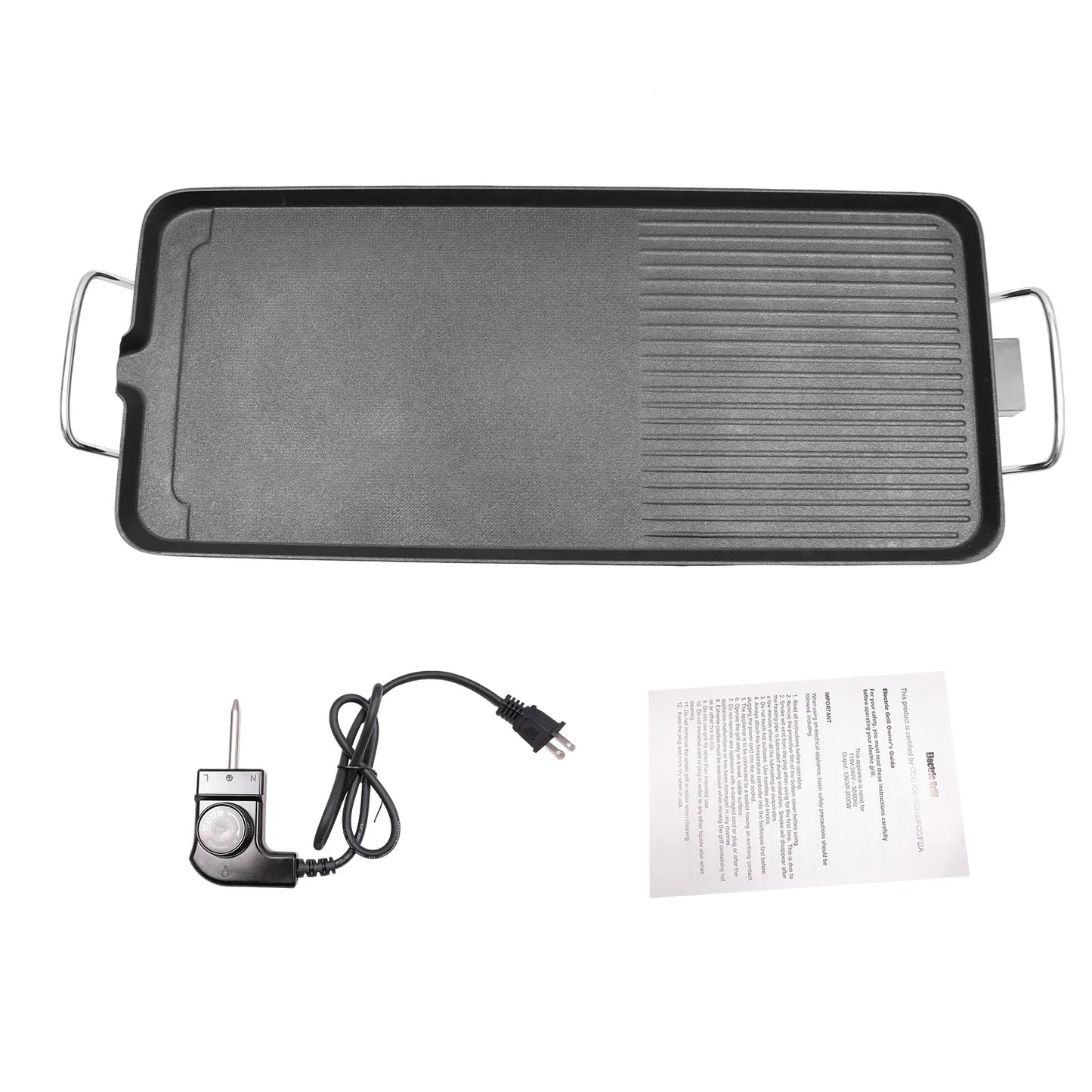 Bymaocar 1500W Electric Barbecue Grill Hibachi Teppanyaki Plate