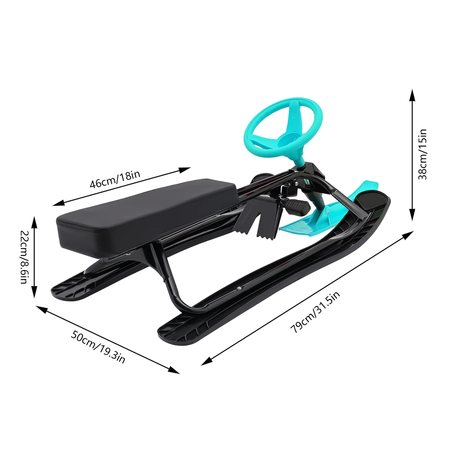 Kids Snow Racer Sled Steering Wheel And Anti Slip Pedals