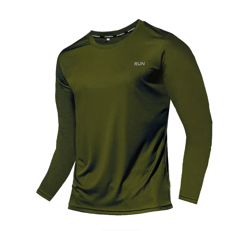 NONECN Summer Ice Silk Long Sleeve Men's Quick Dry Shirt