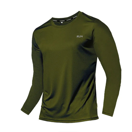 NONECN Summer Ice Silk Long Sleeve Men's Quick Dry Shirt