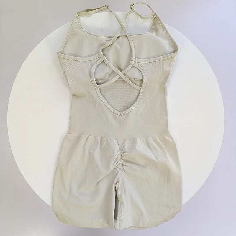 Seamless Yoga Jumpsuit For Women With Quick Dry Knit Fabric