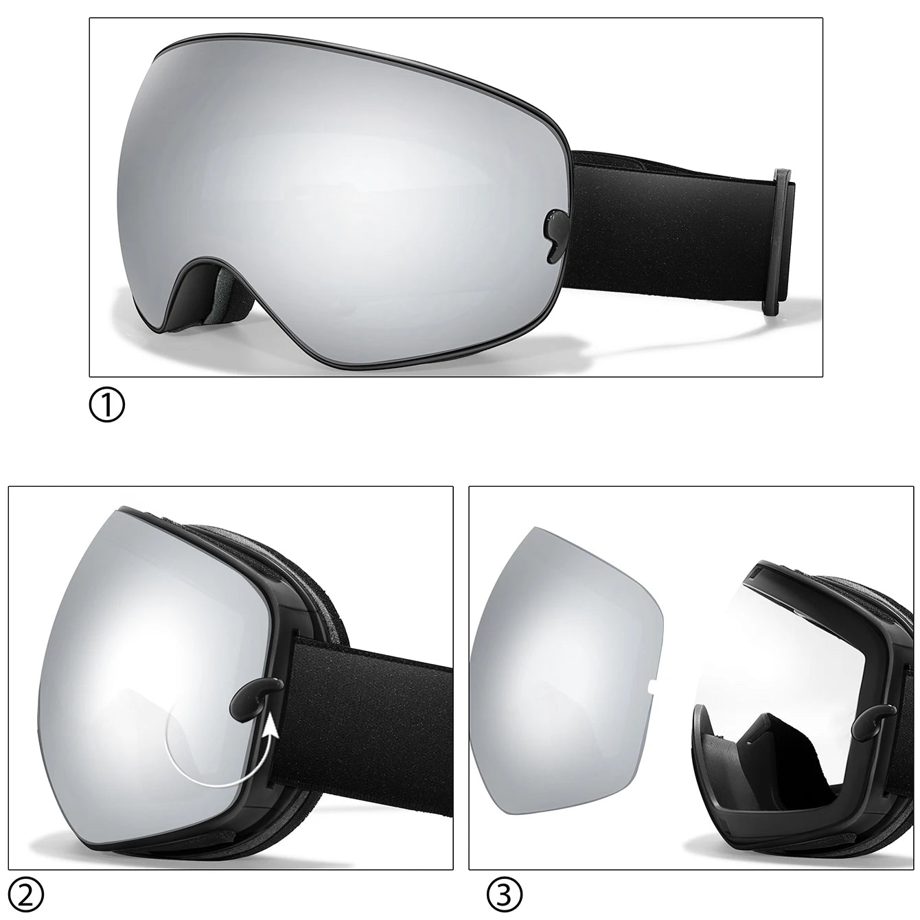 Winter Ski Goggles UV400 Anti Fog Men Women Teens Eyewear